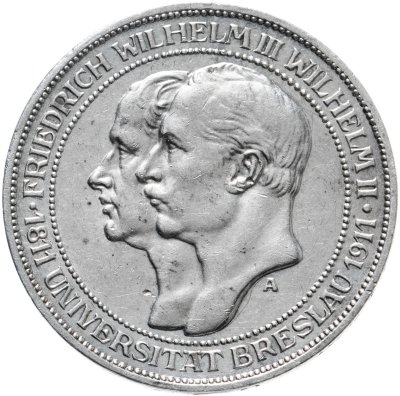 купить Германия 3 марки 1911 "Бреславский университет"