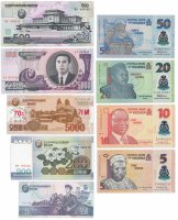 Купить Набор из 9 банкнот Северная Корея 1998-2019 и Нигерия 2014-2019
