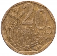 купить ЮАР 20 центов (cents) 1990-1999, случайная дата