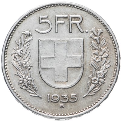 купить Швейцария 5 франков (francs) 1935