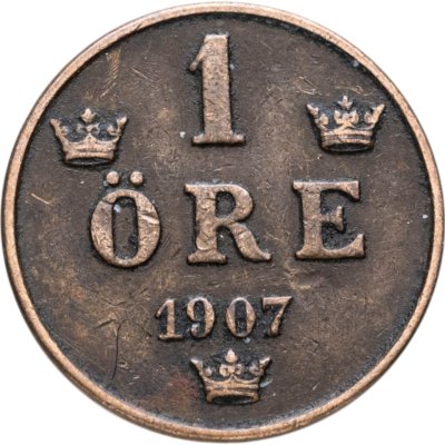 купить Швеция 1 эре (ore) 1907