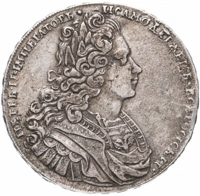 купить 1 рубль 1727 Петр II, московский тип, Биткин №30