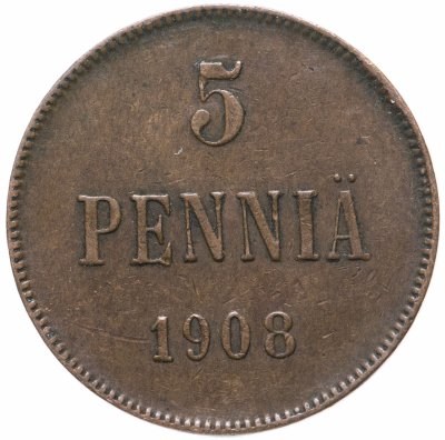 купить 5 пенни (pennia) 1908 Финляндия