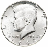 купить США 50 центов (1/2 доллара, half dollar) 1968 D
