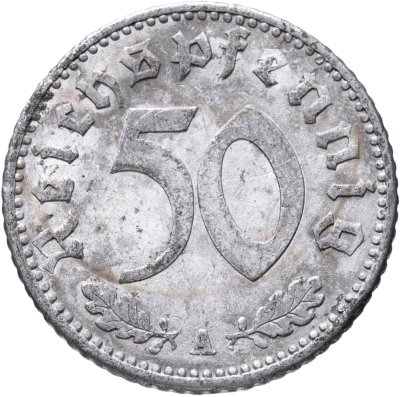 купить Германия, Третий рейх 50 рейхспфеннигов 1935, знак монетного двора "A" — Берлин