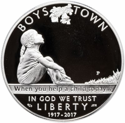 купить США 1 доллар (dollar) 2017 P 100 лет организации "Boys Town" Proof