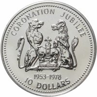 купить Острова Кука 10 долларов (dollars) 1978 BU 25 лет коронации Елизаветы II