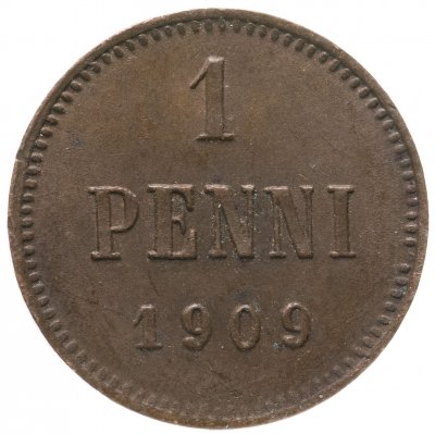 купить 1 пенни (penny) 1909, монета для Финляндии