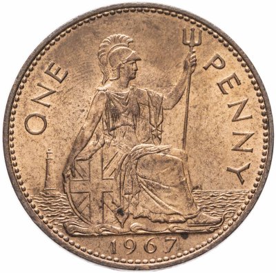 купить Великобритания 1 пенни (penny) 1967