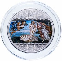 Купить Острова Кука 20 долларов 2008 "Шедевры живописи - Боттичелли - Рождение Венеры" UNC, в футляре