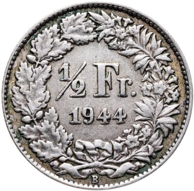купить Швейцария 1/2 франка (franc) 1944