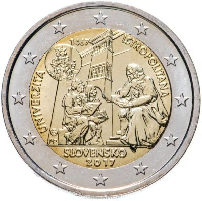 купить Словакия 2 евро 2017 "550-летие Истрополитанского Университета"