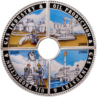 купить Острова Кука набор из 4-х монет 50 центов 2006 «Нефть и газ» в футляре с сертификатом