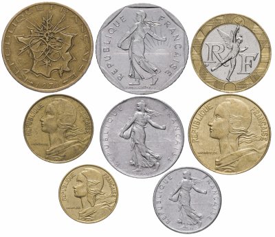 купить Франция набор монет 1963-1991 (8 штук)