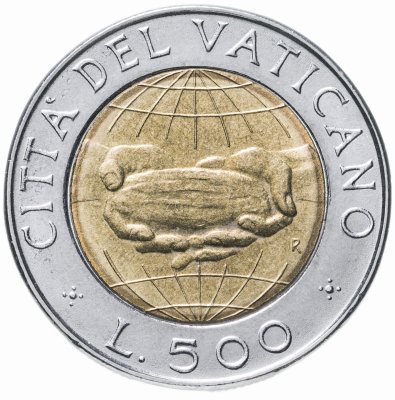купить Ватикан 500 лир 1992