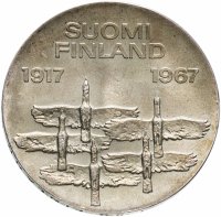 Купить Финляндия 10 марок 1967 "50-летие независимости"