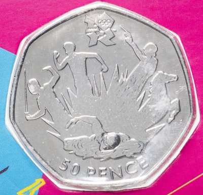 купить Великобритания 50 пенсов (pence) 2011 "XXX летние Олимпийские Игры, Лондон 2012 - Современное пятиборье"