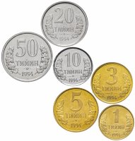 купить Узбекистан набор монет 1994 (6 монет)