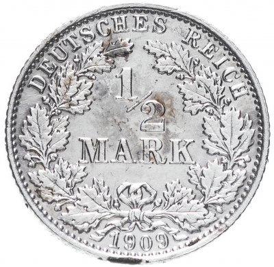купить Германия, Германская империя 1/2 марки 1909 E