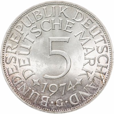 купить Германия 5 марок, 1974 Отметка монетного двора: "G" - Карлсруэ