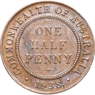 купить Австралия 1/2 пенни (penny) 1938