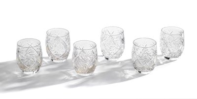 купить Набор из 6 стопок, стекло, алмазная грань, СССР, 1960-1980 гг.