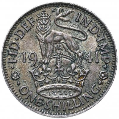 купить Великобритания 1 шиллинг (shilling) 1941 Английский шиллинг - лев, стоящий на короне