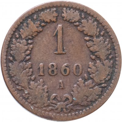 купить Австрия 1 крейцер (kreuzer) 1860 A знак монетного двора "A" - Вена