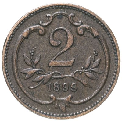 купить Австрия 2 геллера (heller) 1899