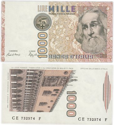 купить Италия 1000 лир 1982 года (Pick 109b)