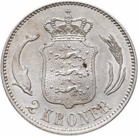 купить Дания 2 кроны (kroner) 1916