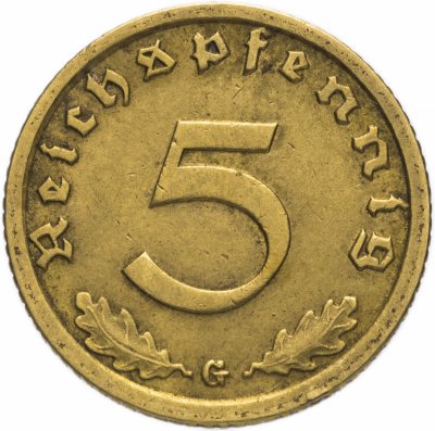 купить Германия (Третий Рейх) 5 рейхспфеннигов 1938 "G"