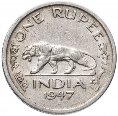 купить Индия (Британская) 1 рупия (rupee) 1947 знак монетного двора: "♦" - Бомбей