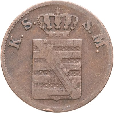 купить Германия, Саксония 2 пфеннига 1855