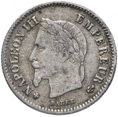 купить Франция 20 сантимов (centimes) 1867