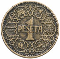 купить Испания 1 песета (peseta) 1944
