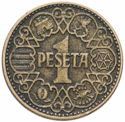 купить Испания 1 песета (peseta) 1944