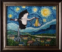 купить Картина в раме «Счастье летит», холст, масло, художник Яна Кашаева, Россия, 2021 г.
