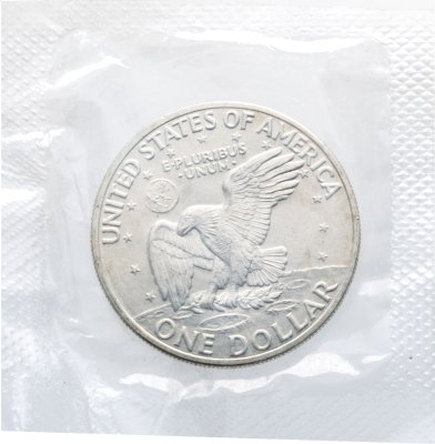 купить США 1 доллар 1971 S доллар Эйзенхауэра (Лунный доллар) серебро, знак монетного двора "S" - Сан-Франциско в банковской запайке