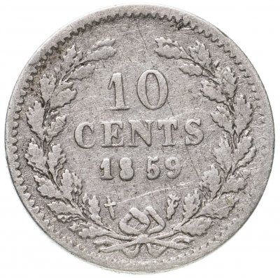купить Нидерланды 10 центов (cents) 1859