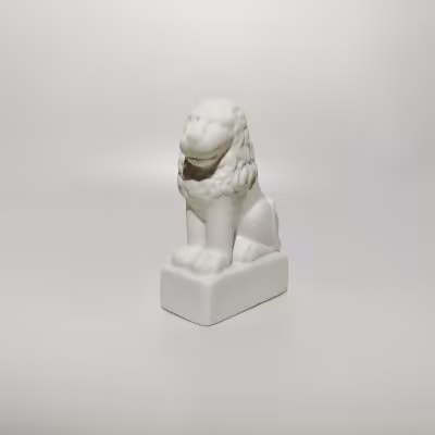 купить Статуэтка "Лев", скульптор Э.И. Еропкина, бисквит, Ленинградский фарфоровый завод (ЛФЗ), СССР, 1970-1990 гг.