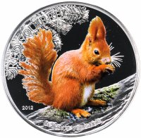 Купить Палау 5 долларов 2012 "Красная белка" в футляре, с сертификатом
