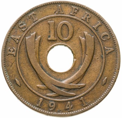 купить Британская Восточная Африка 10 центов (cents) 1941