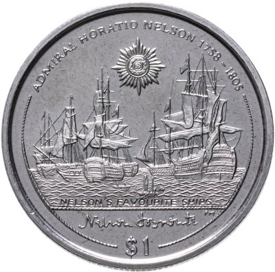 купить Британские Виргинские острова 1 доллар (dollar) 2005 "Горацио Нельсон - Любимые корабли Нельсона"