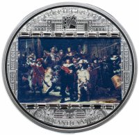 Купить Острова Кука 20 долларов 2009 "Шедевры живописи - Рембрант - Ночной дозор", в футляре с сертификатом
