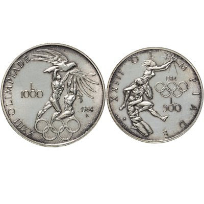 купить Сан-Марино набор 500 и 1000 лир (lire) 1984 "XXIII летние Олимпийские Игры, Лос-Анджелес 1984"