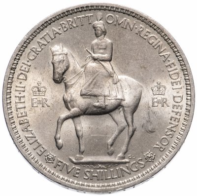 купить Великобритания 5 шиллингов (shillings) 1953 "Коронация Королевы Елизаветы II"