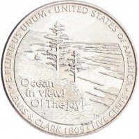 Купить США 5 центов 2005 "200 лет экспедиции Льюиса и Кларка - Выход к океану"