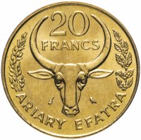 Купить Мадагаскар 20 франков (francs) 1989