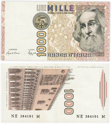 купить Италия 1000 лир 1982 года (Pick 109b)
